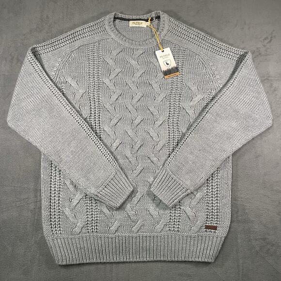 PG Field Other - PG Field Sweater Gray Mens XL Knit Cable Crewneck Cotton Outdoor Casual